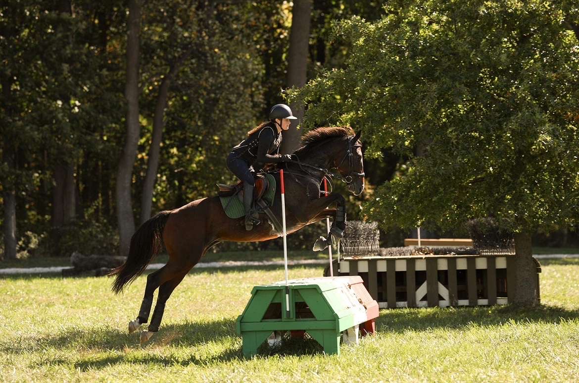 Freshman Selah Fritz competes with her horse.