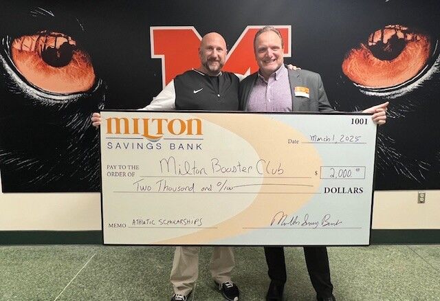 The Milton Booster Club grants money to the athletic department